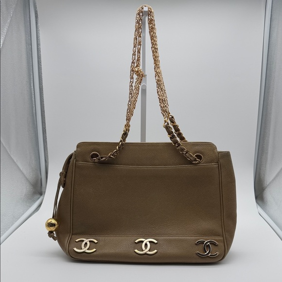 CHANEL Handbags - Chanel Triple CC Tote Bag in Caviar Leather